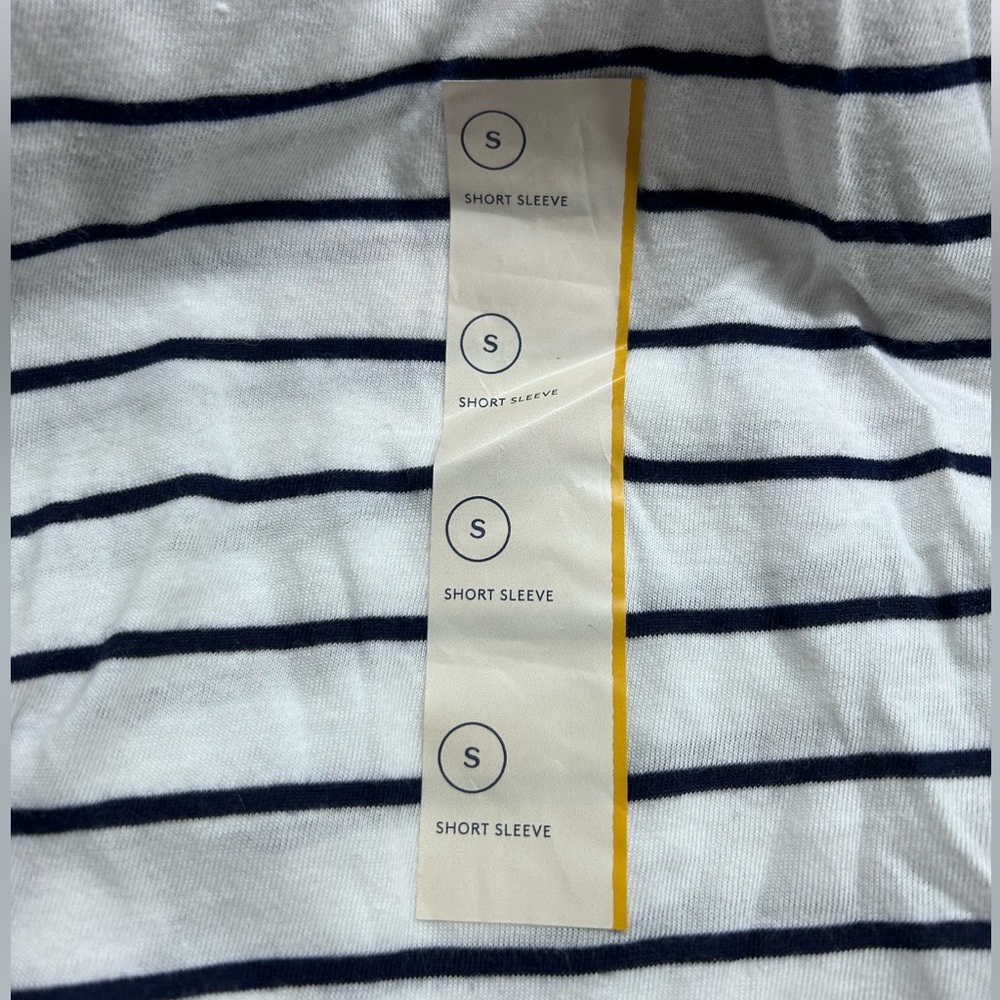 Striped White and Navy Blue T-Shirt - Picture 4 of 7